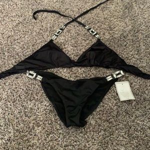 Black jeweled bikini